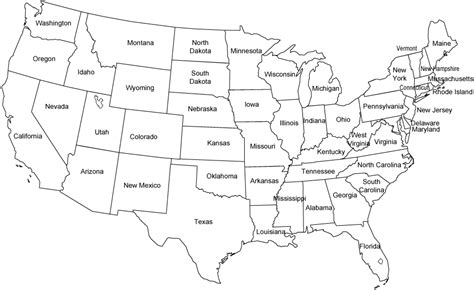 Black and White US Map